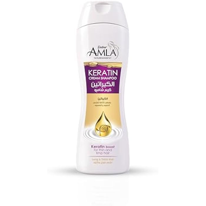 Dabur Amla Nourishment Crème Keratin Shampoo (360mL) | Deeply Repairs and Restores Hair Strength | Helps Thin and Damaged Hair - Image 1